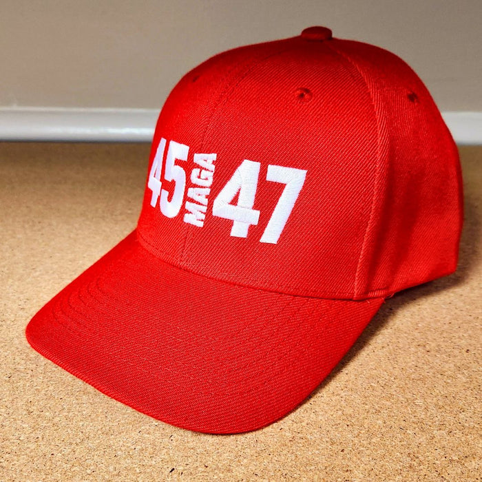 45 MAGA 47 Custom Embroidered Hat (Red)