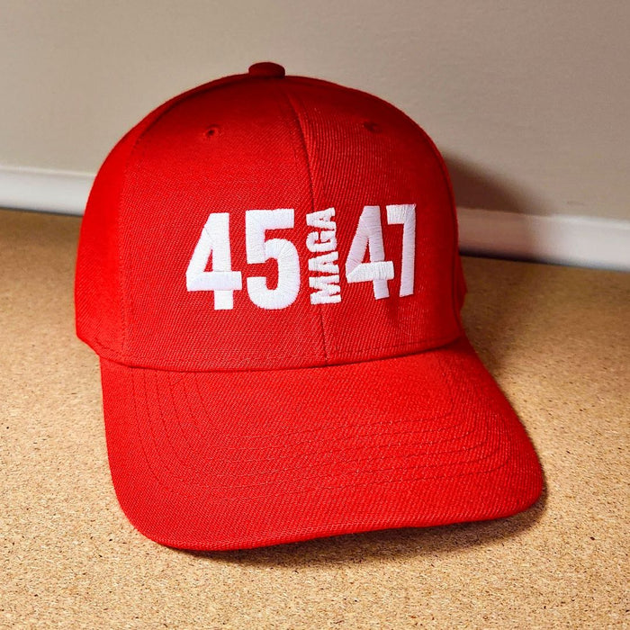 45 MAGA 47 Custom Embroidered Hat (Red)