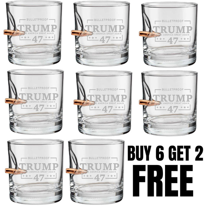 BOGO Trump 45 and 47 Bullet Glasses