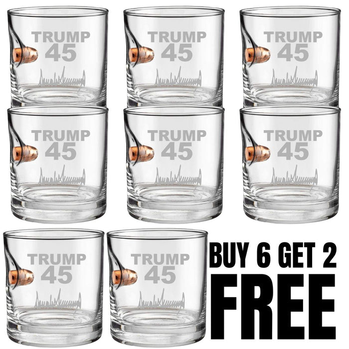 BOGO Trump 45 and 47 Bullet Glasses