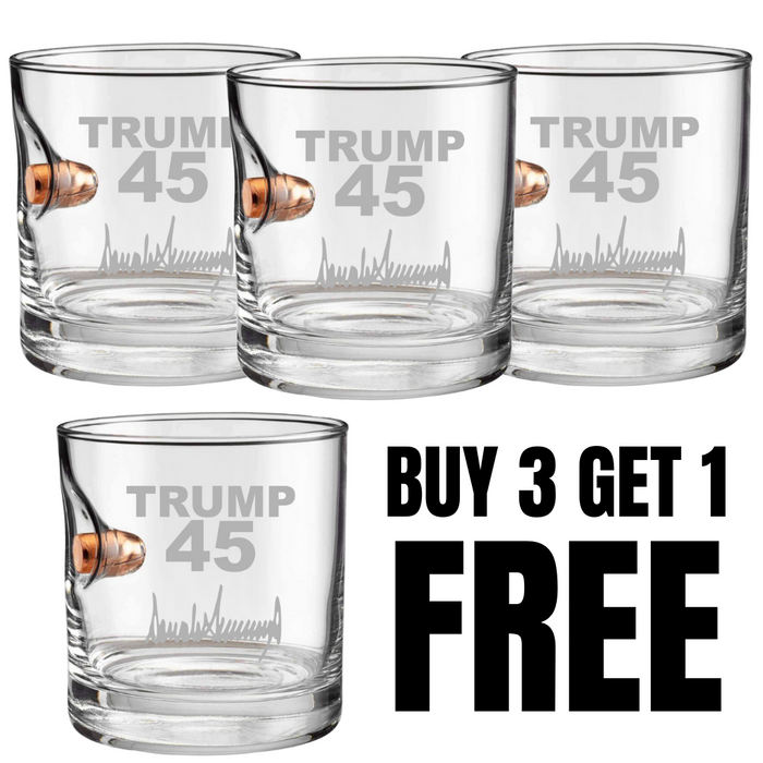 BOGO Trump 45 and 47 Bullet Glasses