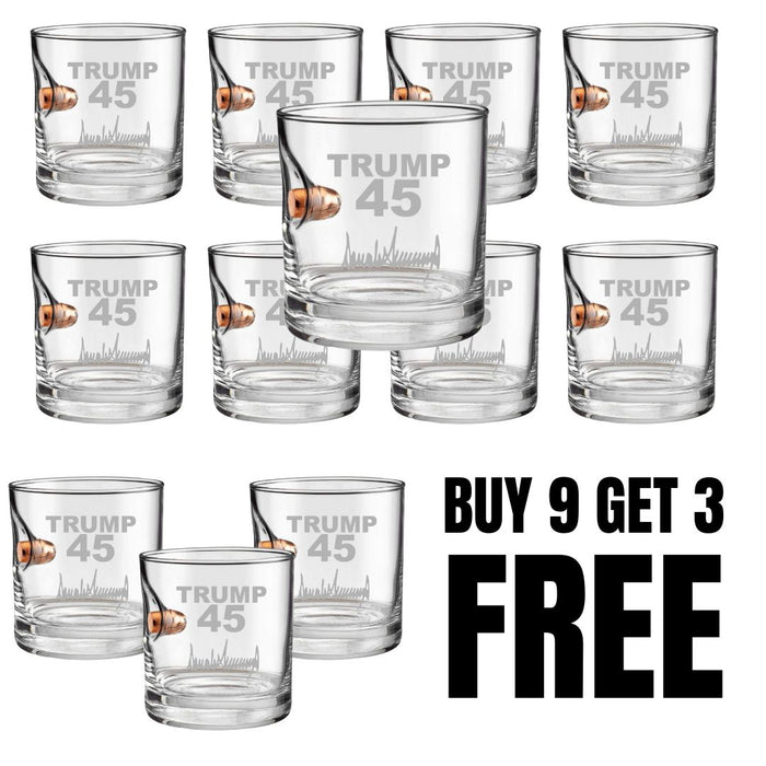 BOGO Trump 45 and 47 Bullet Glasses