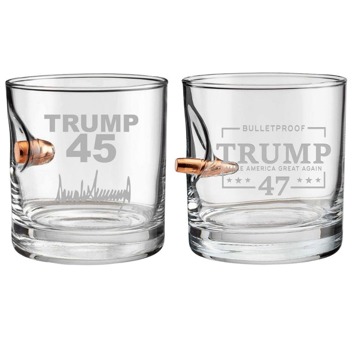 BOGO Trump 45 and 47 Bullet Glasses