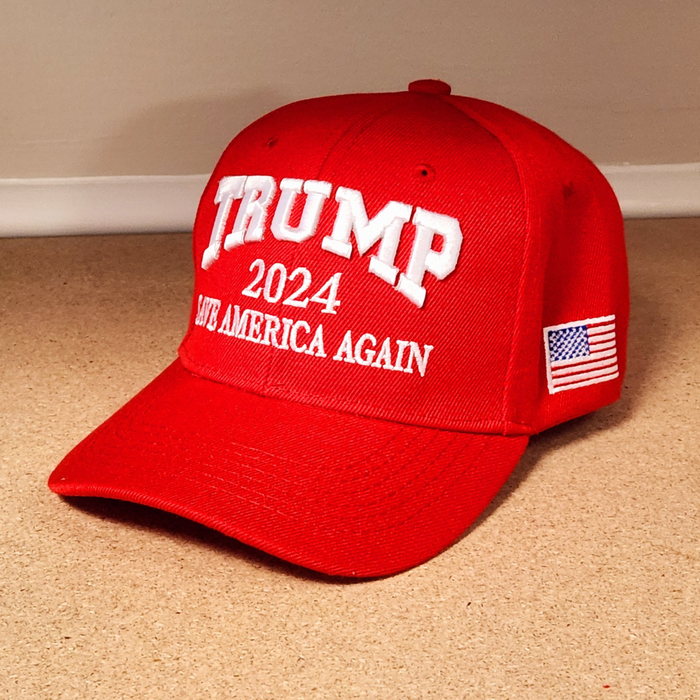 Premium Trump 2024 Save America Again Custom 3D Embroidered Hat (Red)