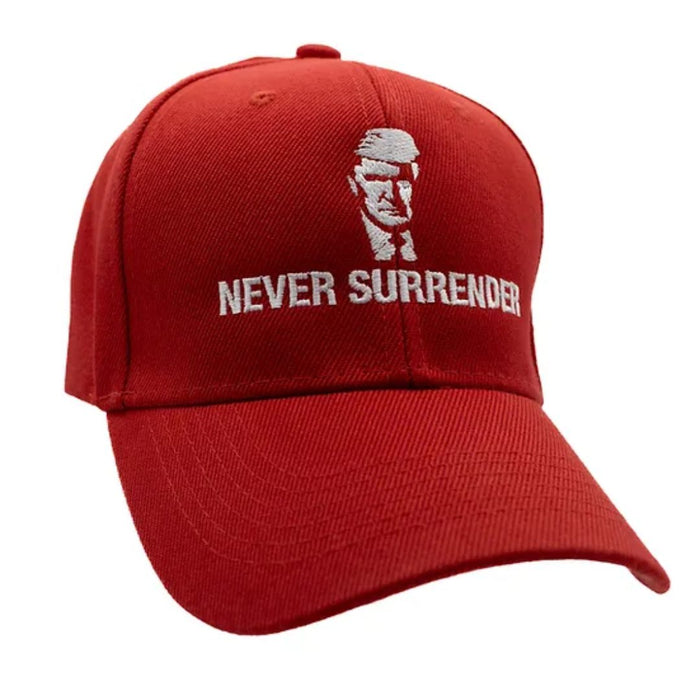 Trump Mugshot Never Surrender Embroidered Hat (Red)