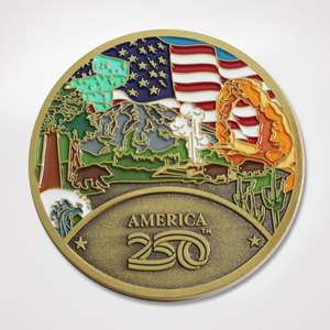 Official America250™ This Land Is Your Land Heritage Challenge Coin