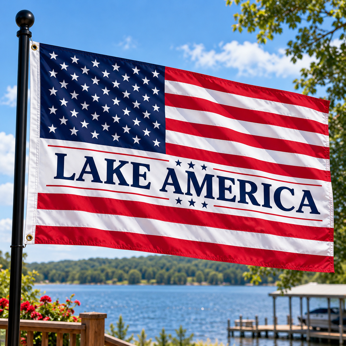 USA Lake America – Stars & Stripes Patriotic Flag – 3′ × 5′