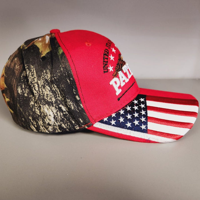 United States of America Patriot Hat with Flag Bill (Red)