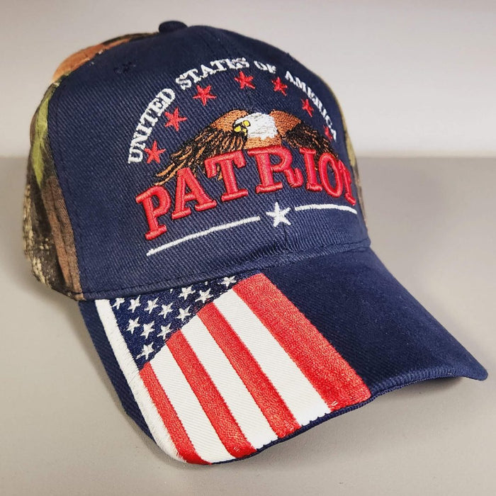 United States of America Patriot Hat with Flag Bill (Navy)