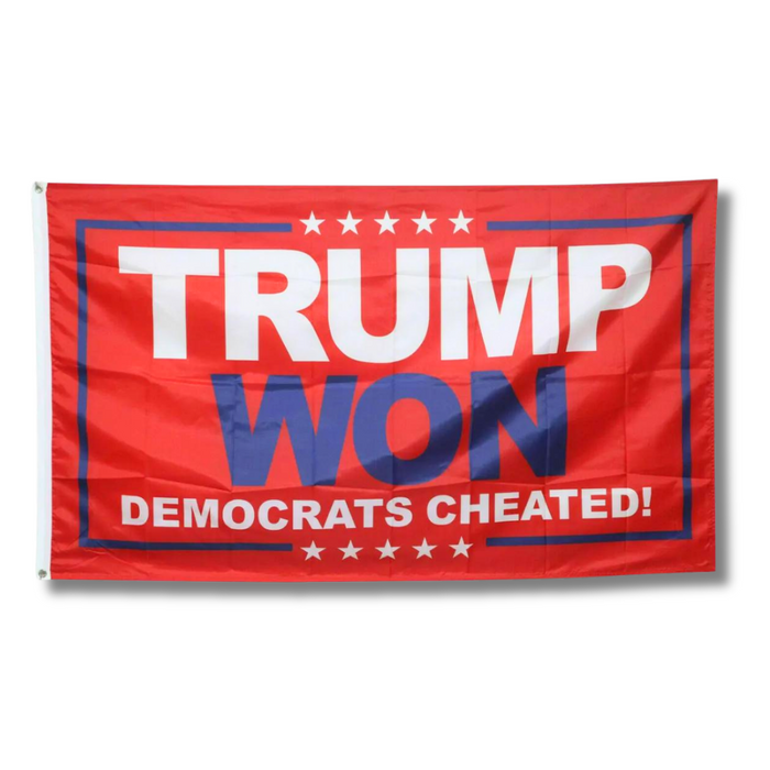 Trump Won. Democrats Cheated 3'x5' Flag