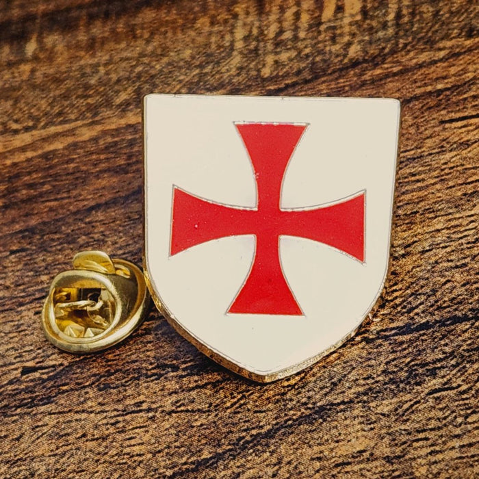 Christian Crusader Shield Enamel Lapel Pin