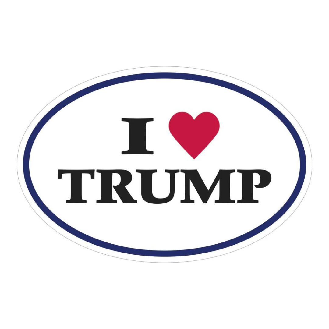 I Love Trump Bumper Sticker (Oval) — PatriotDepot.com