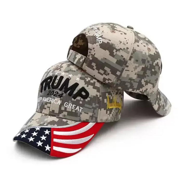 Trump 2024 Keep America Great Signature Embroidered Hat (Digi-Camo)