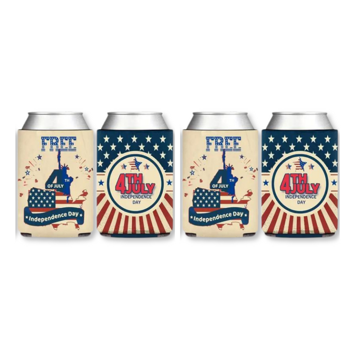 Fourth of July Patriotic Can Jacket (4 Pack)