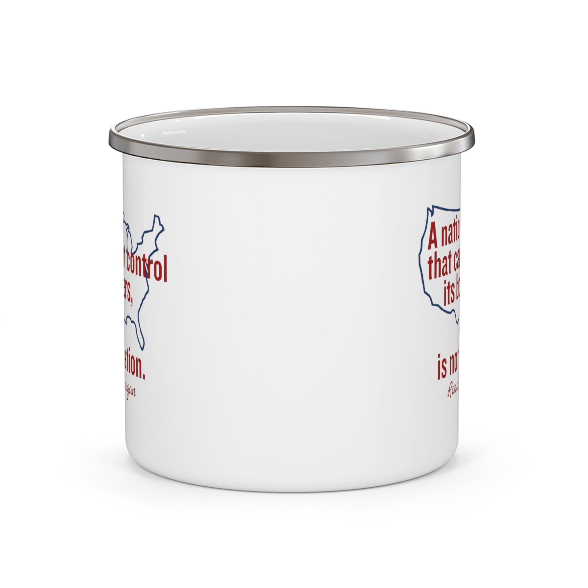 A Nation That Can Not Control It's Borders, Enamel Camping Mug - PatriotDepot.com