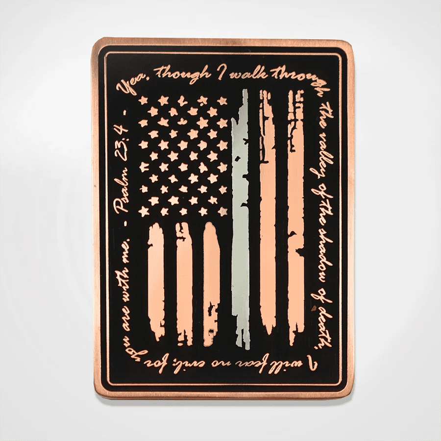Aces of Faith – Psalm 23:4 American Flag Challenge Coin - PatriotDepot.com