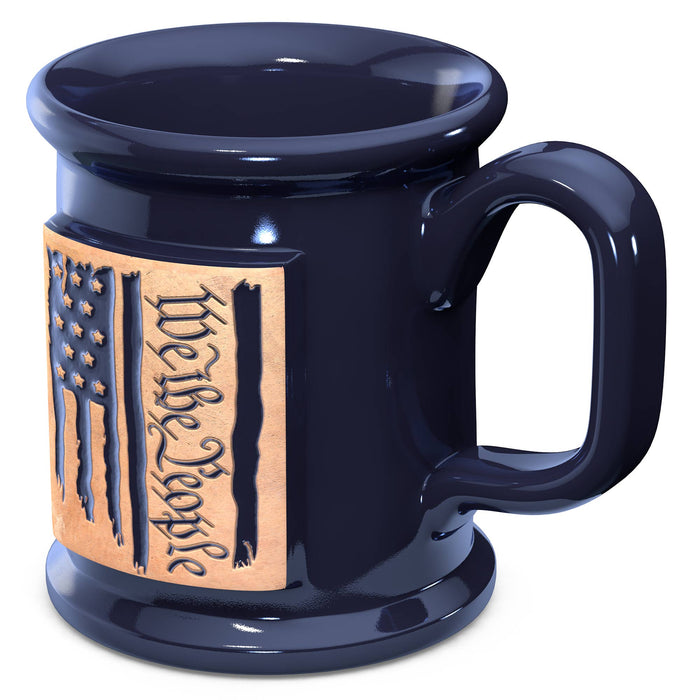 We the People Ceramic Handmade Coffee Mug (Embossed We The People Flag)