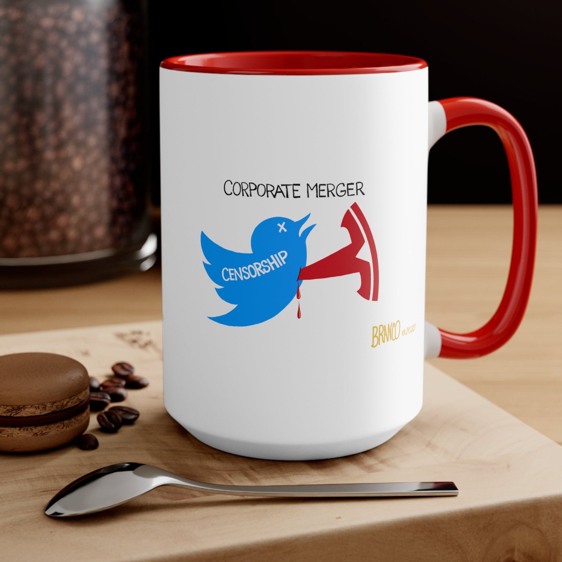 A.F. Branco "Corporate Merger" Cartoon Mug (2 sizes, 2 colors) - PatriotDepot.com