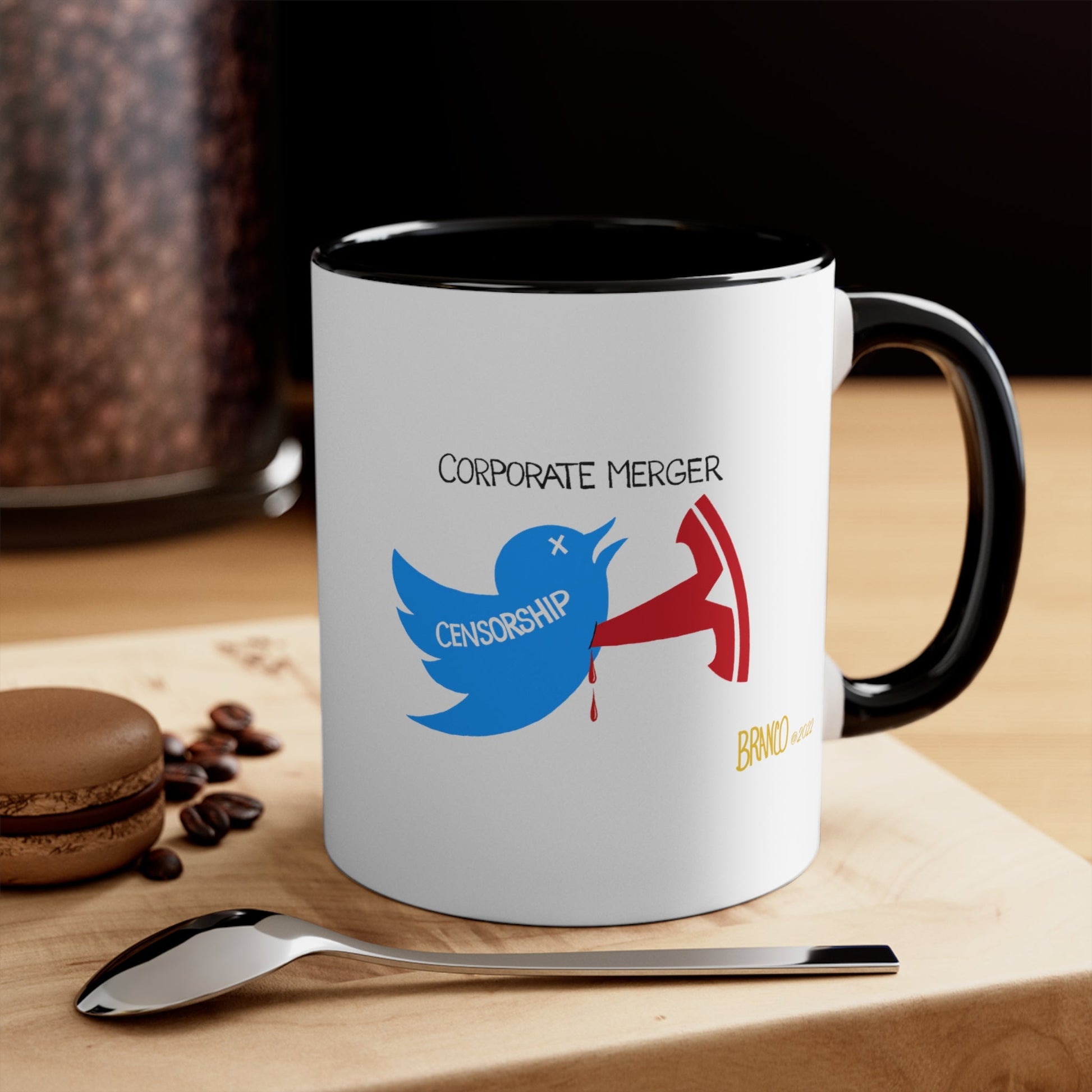 A.F. Branco "Corporate Merger" Cartoon Mug (2 sizes, 2 colors) - PatriotDepot.com