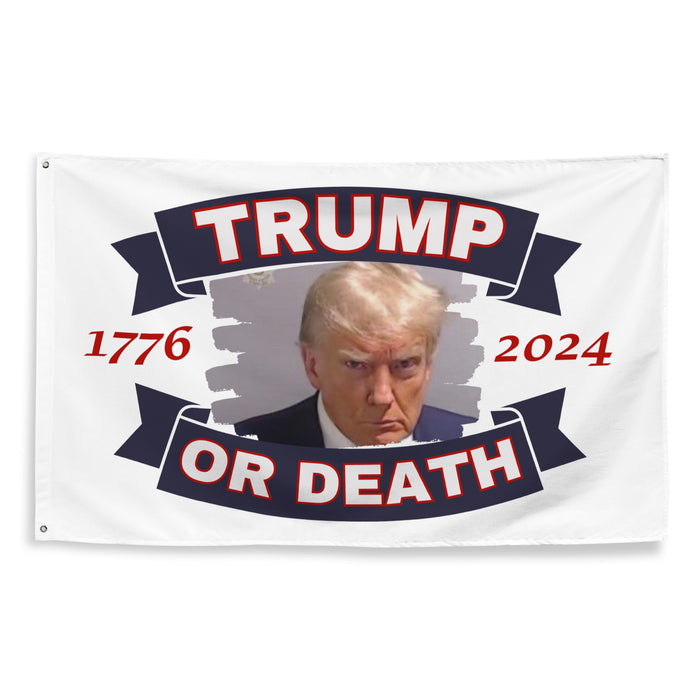 Trump or Death 2024 Mugshot Flag (White)