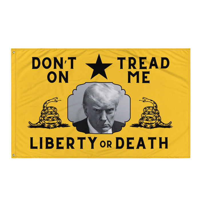 Trump Mugshot "DTOM" Liberty or Death 1776-2024 Flag