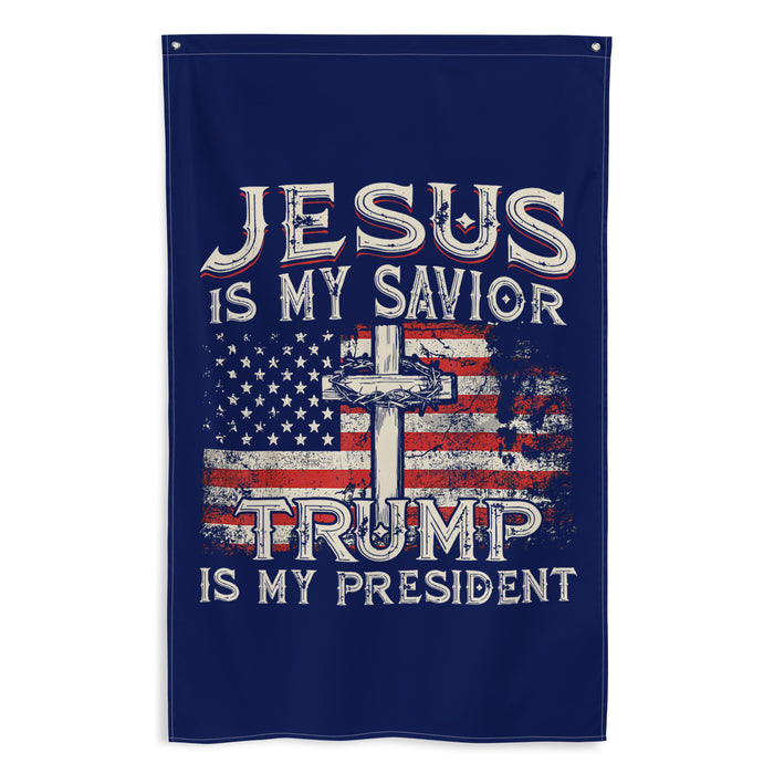 Jesus is My Savior Trump is My President Flag (Exclusive)