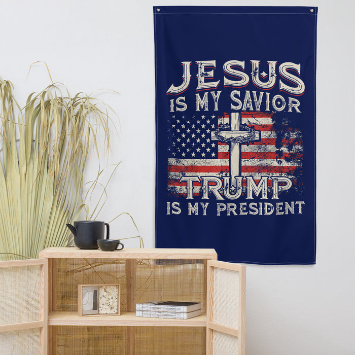 Jesus is My Savior Trump is My President Flag (Exclusive)