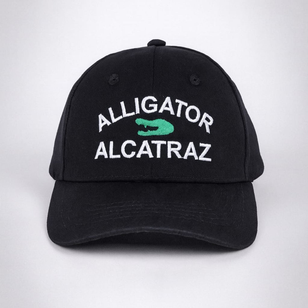 Alligator Alcatraz Embroidered Hat (Black) - PatriotDepot.com