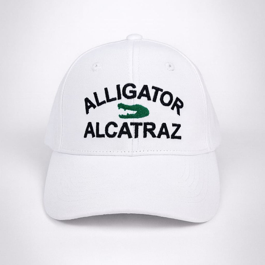 Alligator Alcatraz Embroidered Hat (White) - PatriotDepot.com