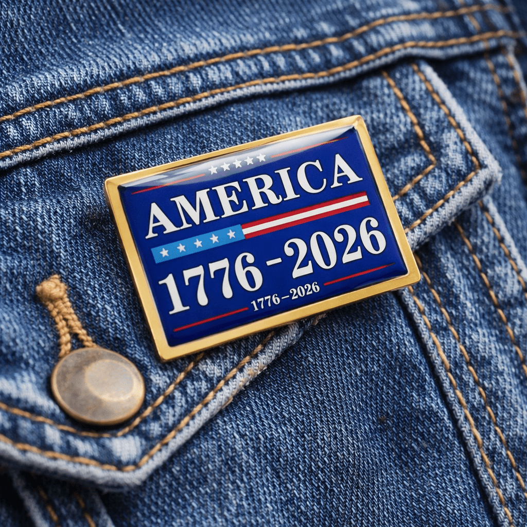 America 1776–2026 Semiquincentennial Patriotic Lapel Pin - PatriotDepot.com