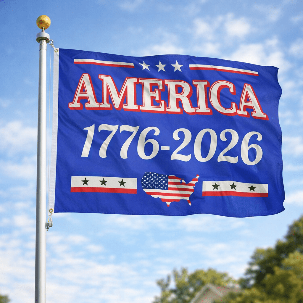 America 1776–2026 USA Flag (Single - Sided) Retro Design - PatriotDepot.com