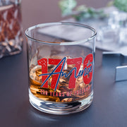 America 1776 Vintage Script Rocks Glass - PatriotDepot.com