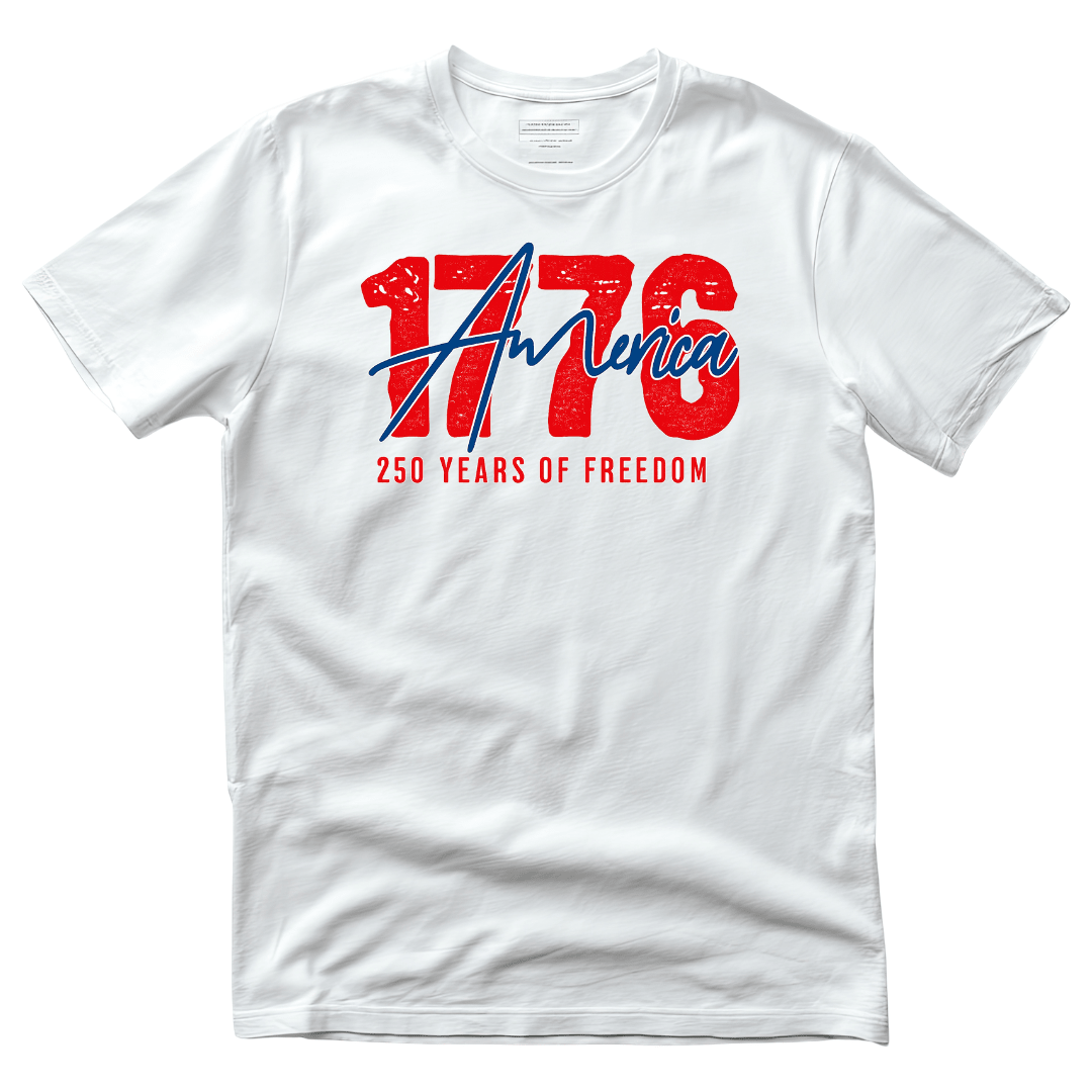 America 1776 Vintage Script T-Shirt - PatriotDepot.com