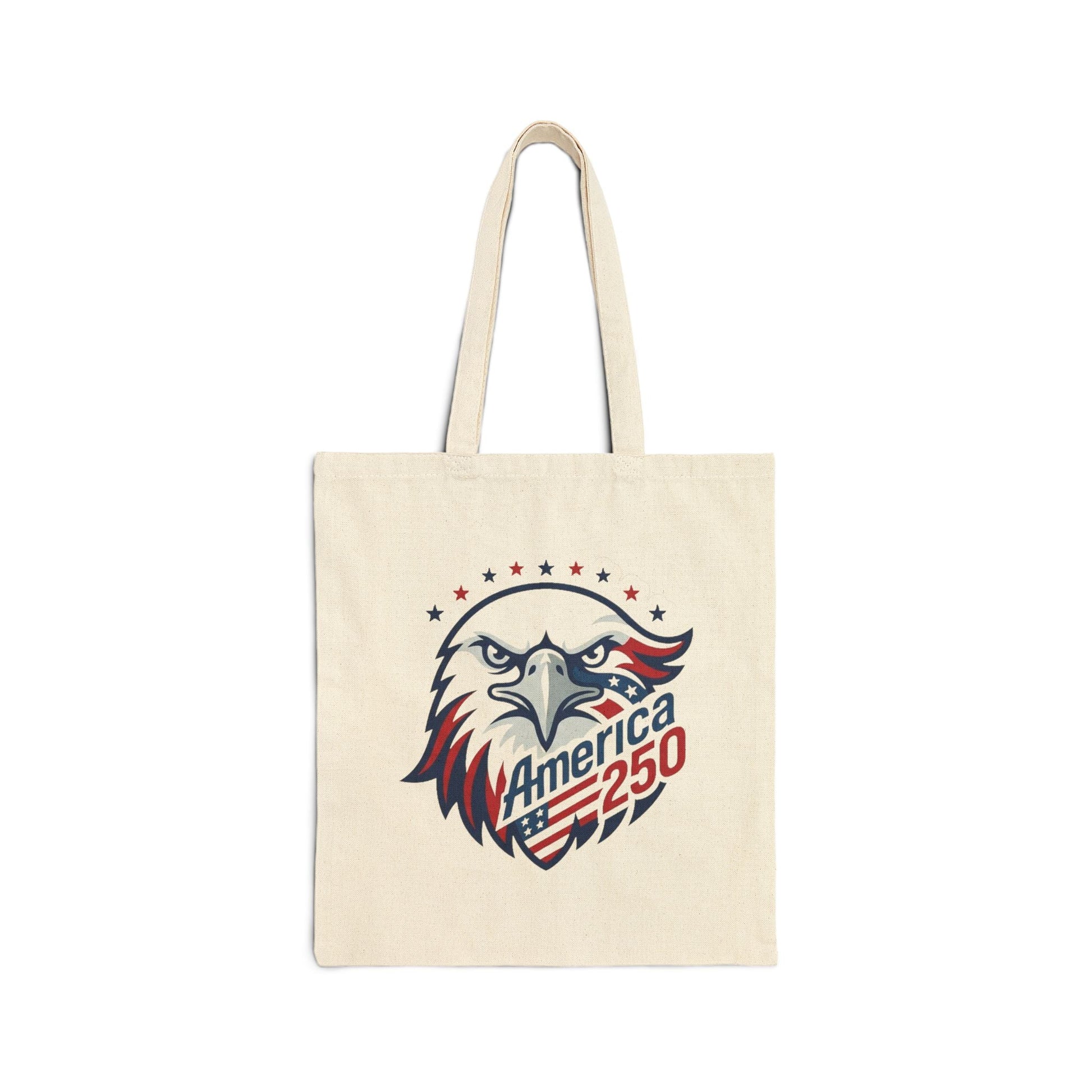 America 250 Eagle Canvas Tote Bag | Patriotic Heavy Cotton Tote - PatriotDepot.com