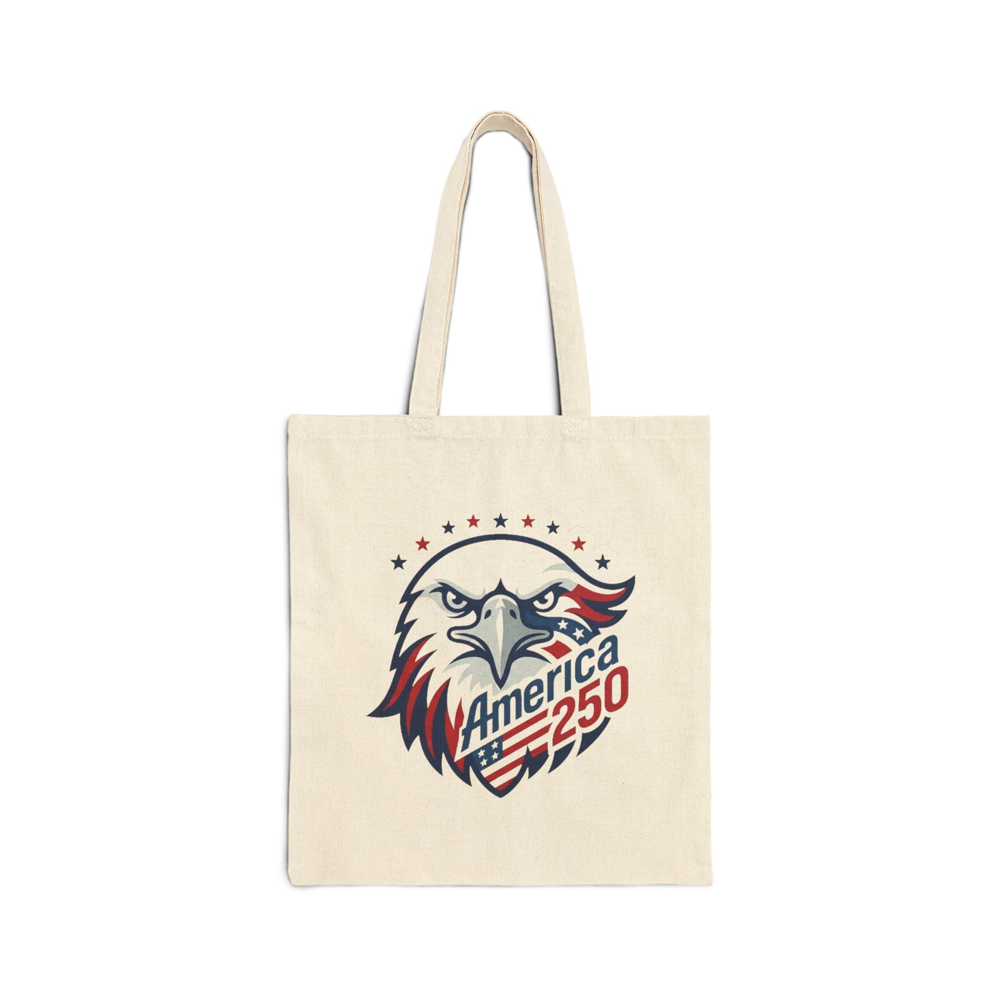 America 250 Eagle Canvas Tote Bag | Patriotic Heavy Cotton Tote - PatriotDepot.com