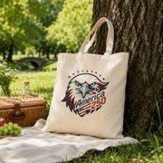 America 250 Eagle Canvas Tote Bag | Patriotic Heavy Cotton Tote - PatriotDepot.com