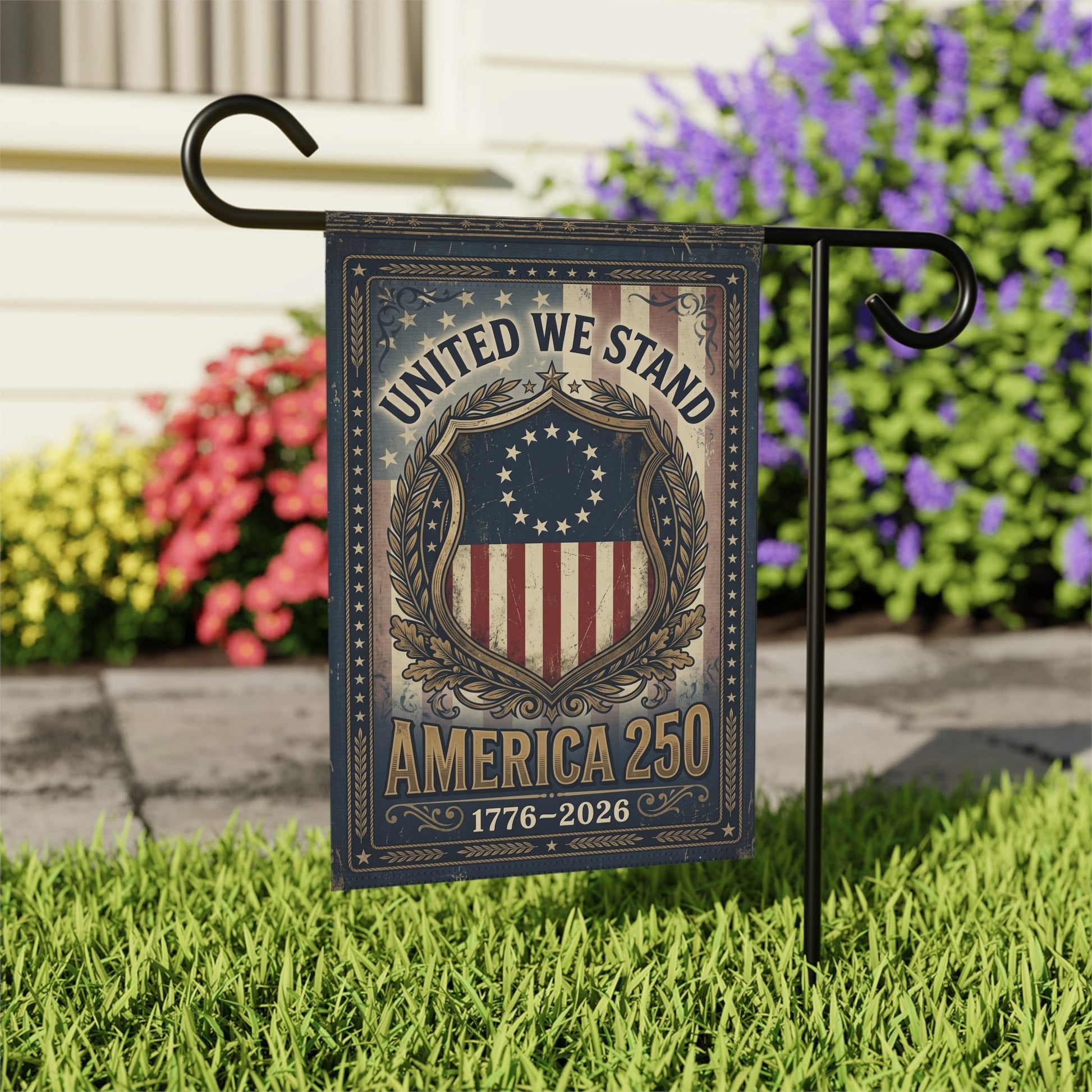 America 250 Garden Flag - "United We Stand" 1776 - 2026 - PatriotDepot.com