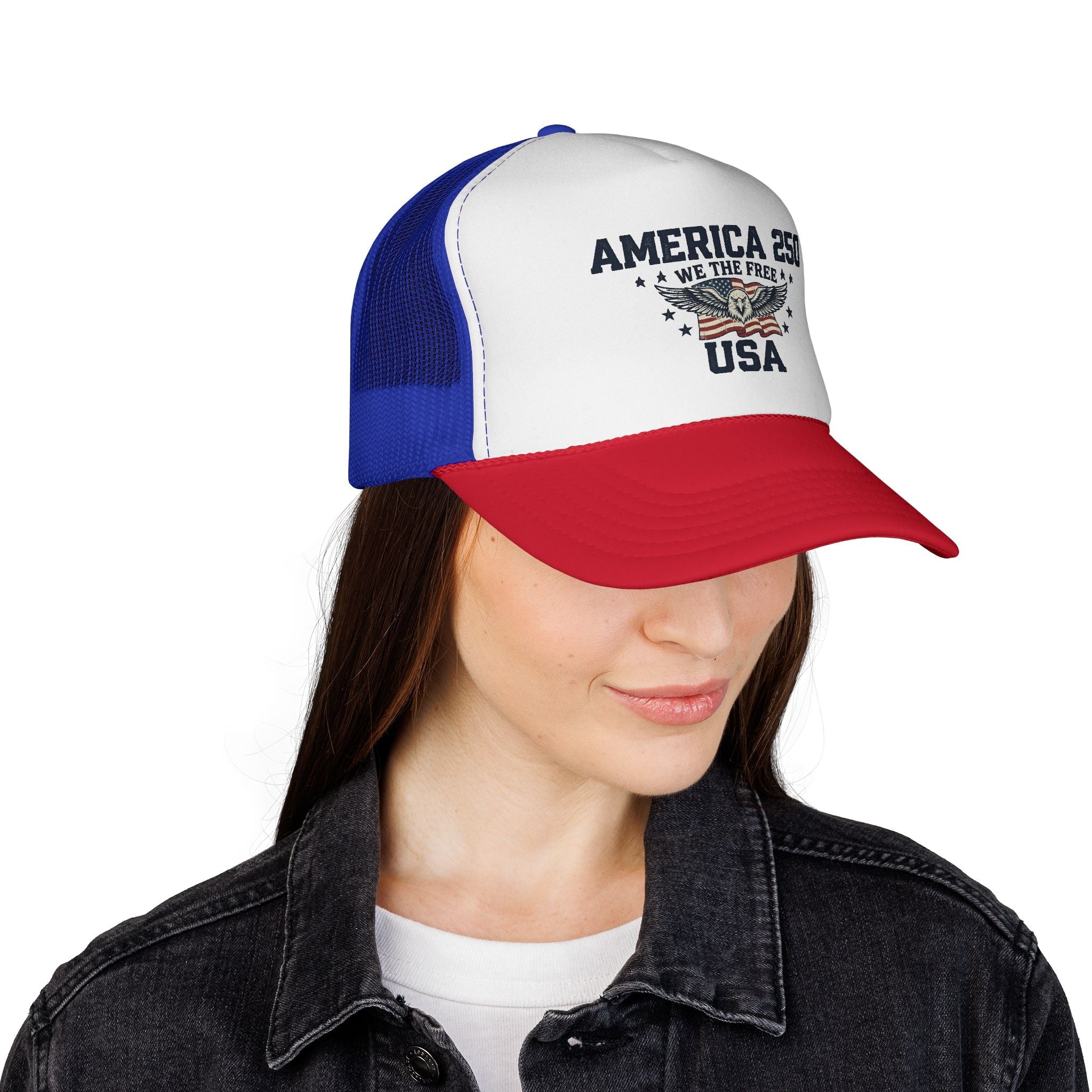 America 250 “We The Free” Patriotic Trucker Hat - PatriotDepot.com