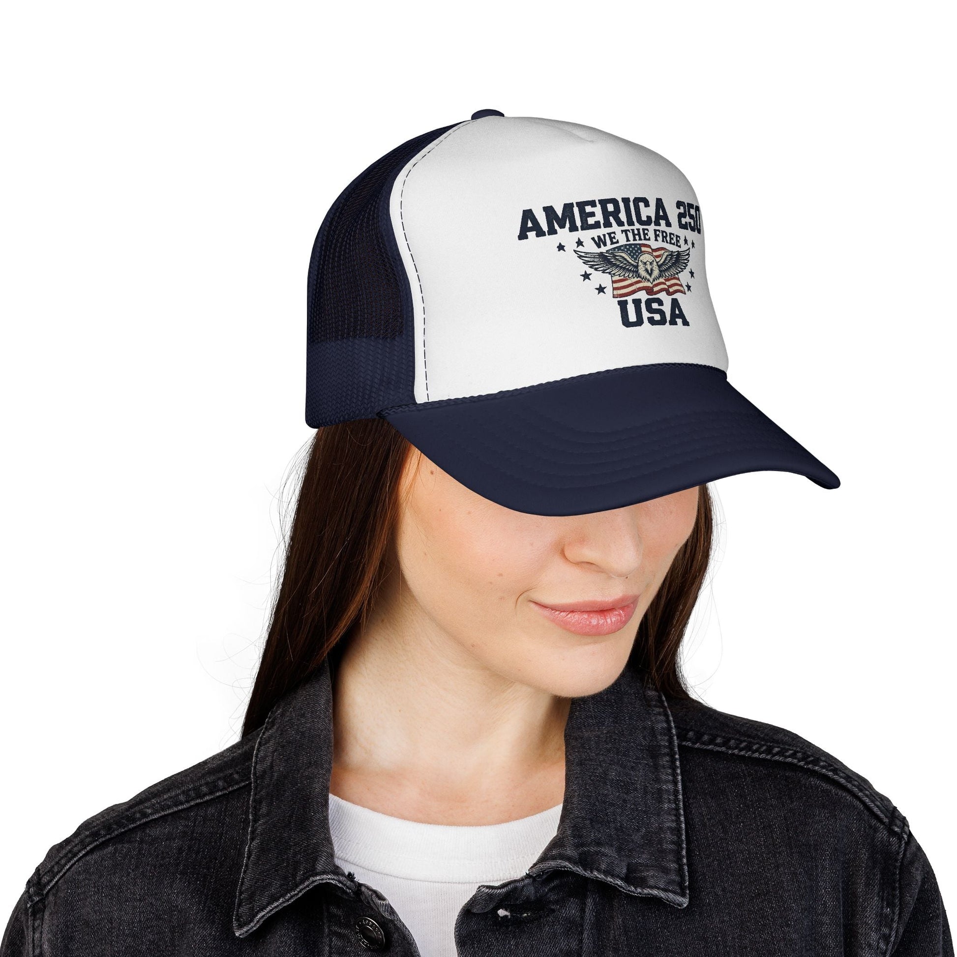 America 250 “We The Free” Patriotic Trucker Hat - PatriotDepot.com