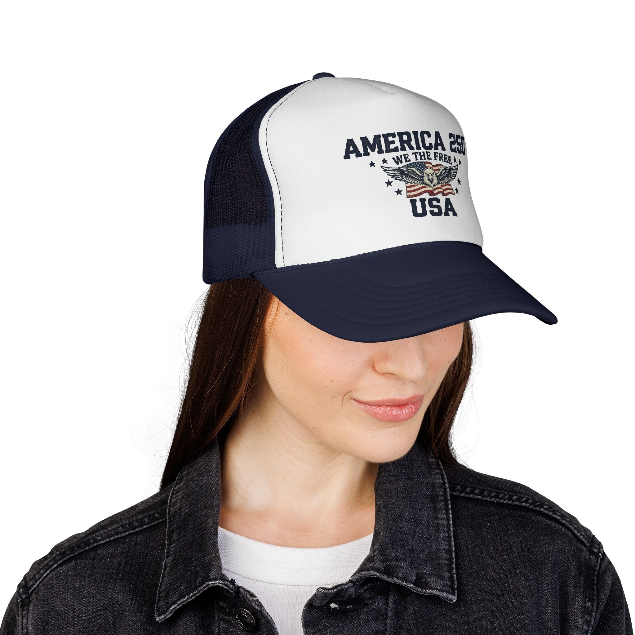 America 250 “We The Free” Patriotic Trucker Hat - PatriotDepot.com