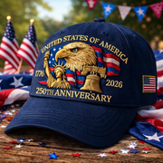 America 250th: 1776–2026 Commemorative Hat – Limited Patriotic Embroidered Edition (Navy) - PatriotDepot.com