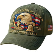 America 250th: 1776–2026 Commemorative Hat – Limited Patriotic Edition (Olive) - PatriotDepot.com
