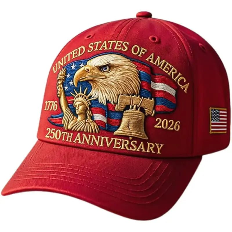 America 250th: 1776–2026 Commemorative Hat – Limited Patriotic Edition (Red) - PatriotDepot.com