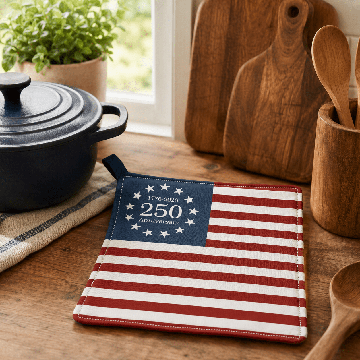 America 250th Anniversary Betsy Ross Flag Potholder - PatriotDepot.com