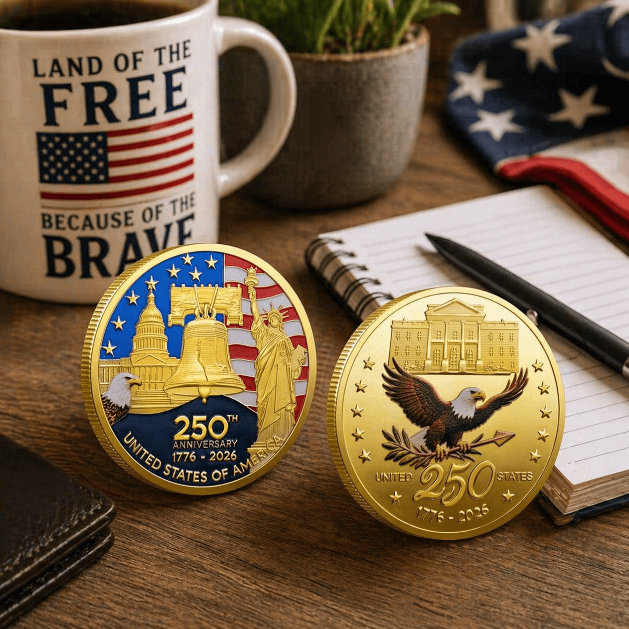 America 250th Anniversary Commemorative Challenge Coin - PatriotDepot.com