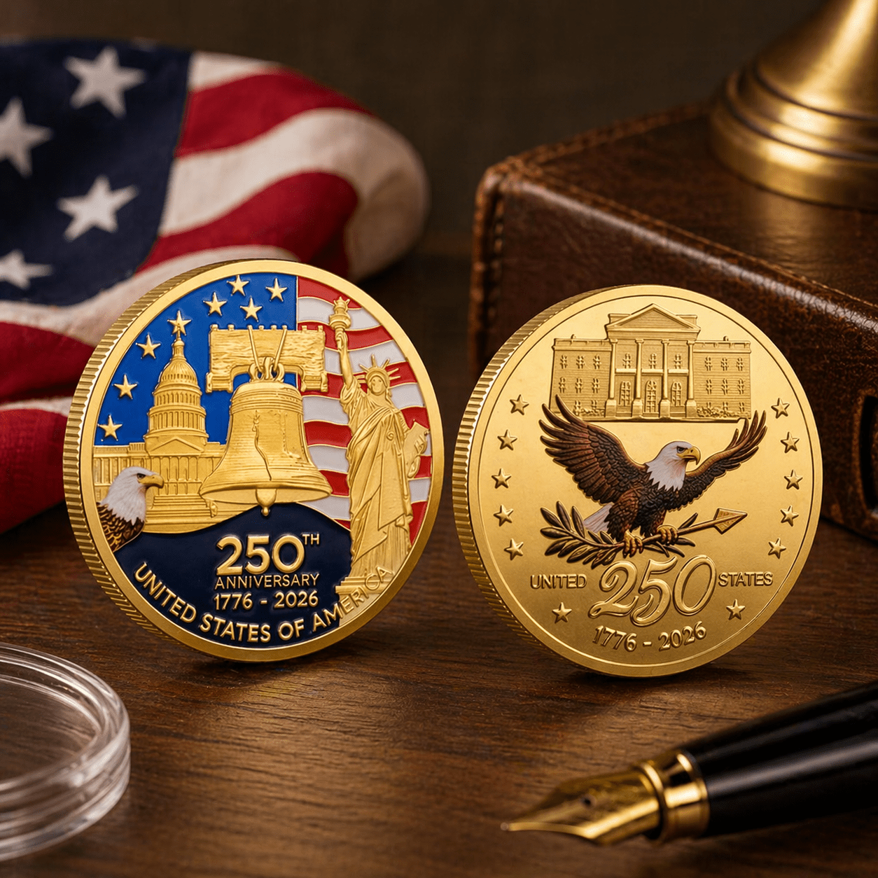 America 250th Anniversary Commemorative Challenge Coin - PatriotDepot.com