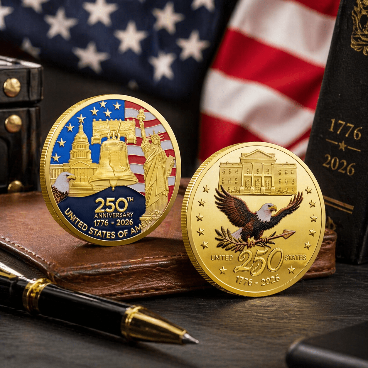 America 250th Anniversary Commemorative Challenge Coin - PatriotDepot.com