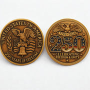 America 250th Anniversary Commemorative Coin – “250 Years of Freedom & Unity” - PatriotDepot.com