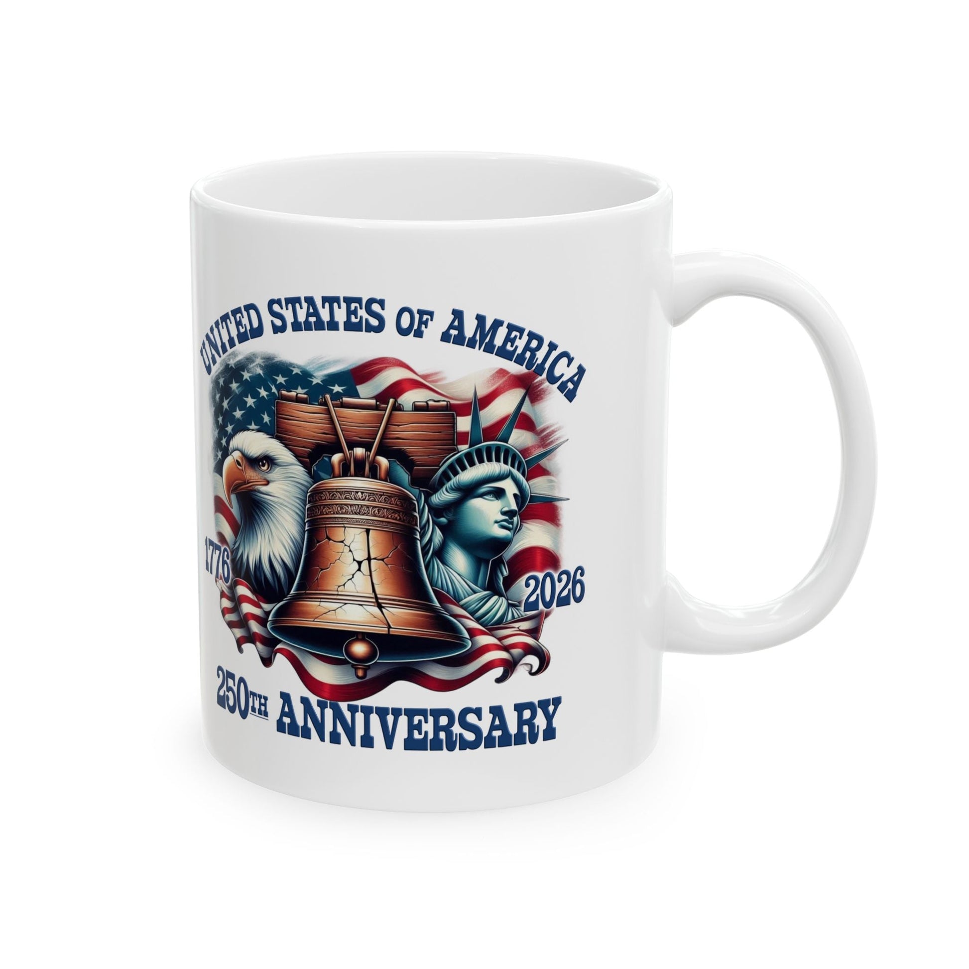 America 250th Anniversary Custom Mug – 1776–2026 Edition - PatriotDepot.com