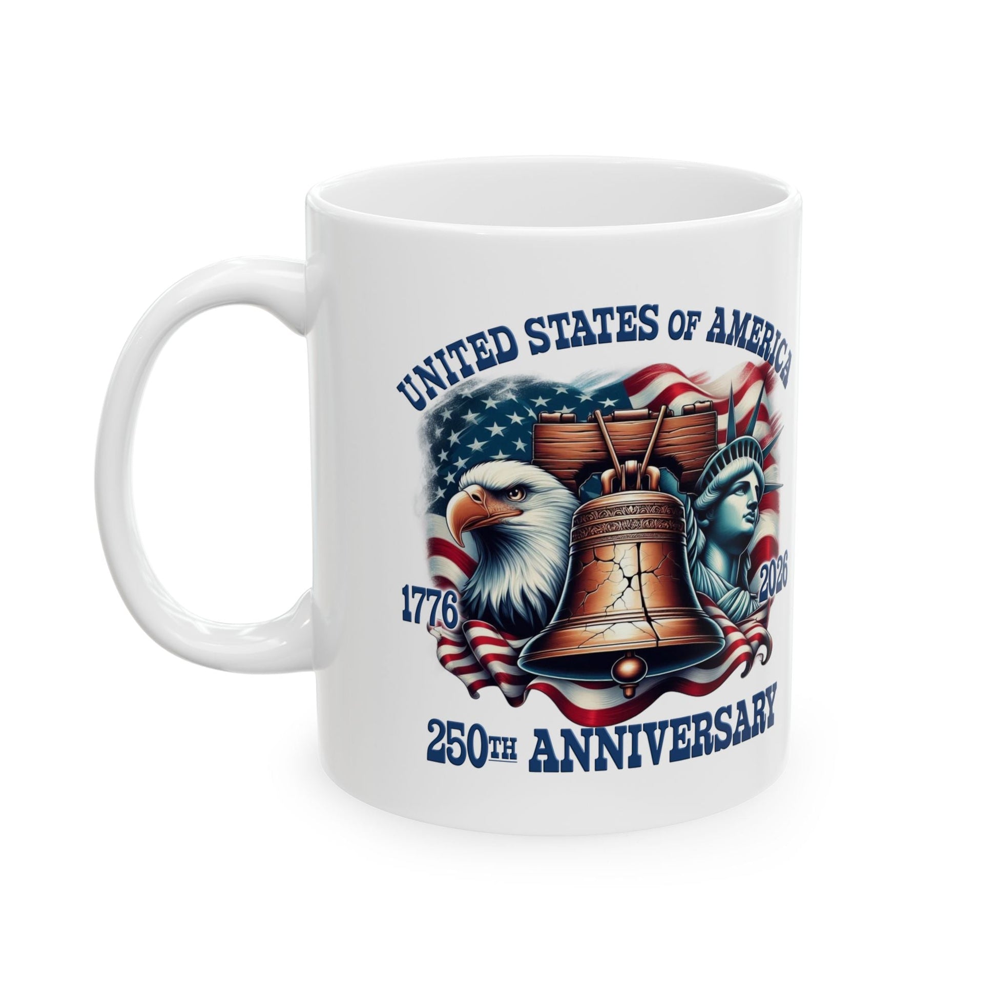 America 250th Anniversary Custom Mug – 1776–2026 Edition - PatriotDepot.com